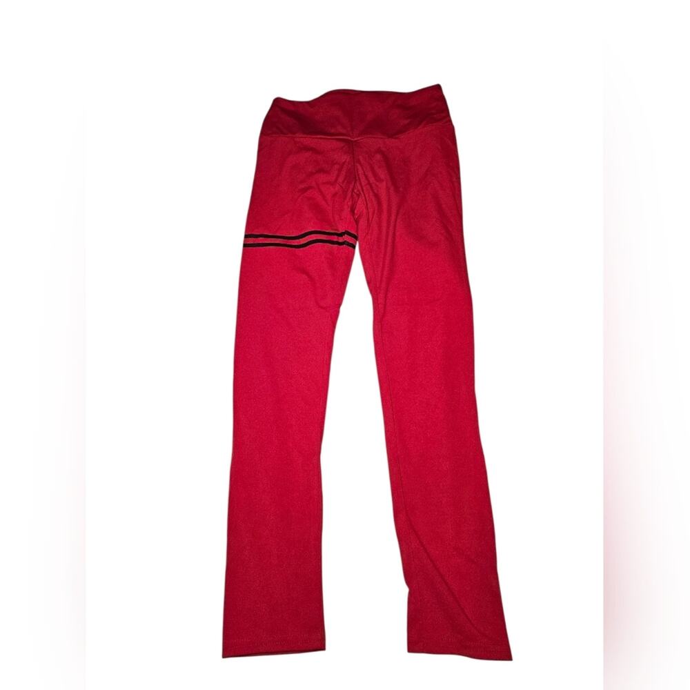 NWOT (2) XL Kids Red Leggings With Black Stripe. Never Used.